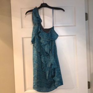 Collective concepts blue one shoulder